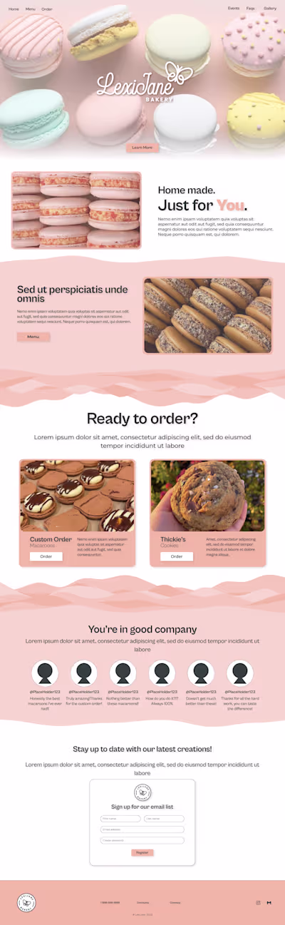 LexiJane Bakery – Website Redesign Prototype (Figma)