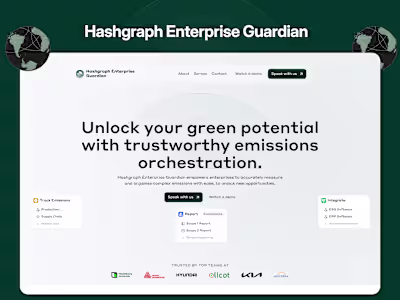 Landing Page Design for Hashgraph Enterprise Guardian