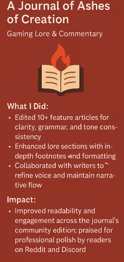 game editorial writing