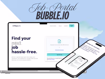 Interactive Job Portal – Built with Bubble.io & Animations