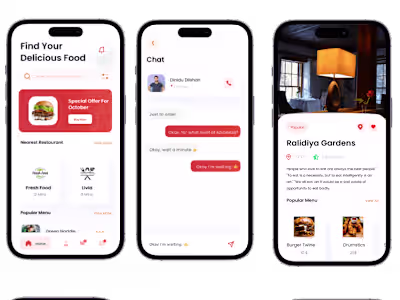 Food Cafe Mobile App Design