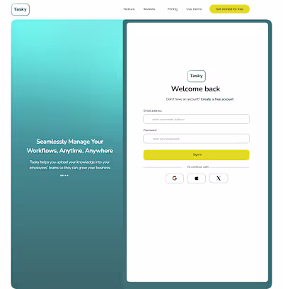 Tasky: UX-Focused Website UI/UX design