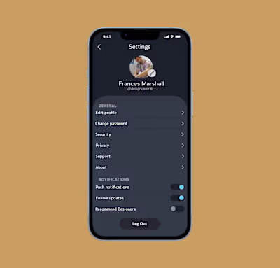 Day 007 — Settings | 100 days UI challenge