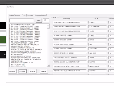 Data Entry for a stainless steel tank Factory