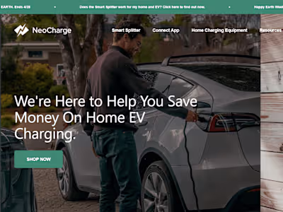 Shopify store development GetNeoCharge