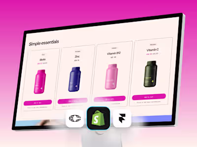 Framer eCommerce website made for modern pharma brands