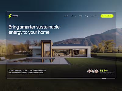Solar Energy Landing Page Design