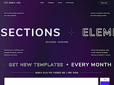 WiX Design Club | Shop Latest Templates | Join WiX Design Club