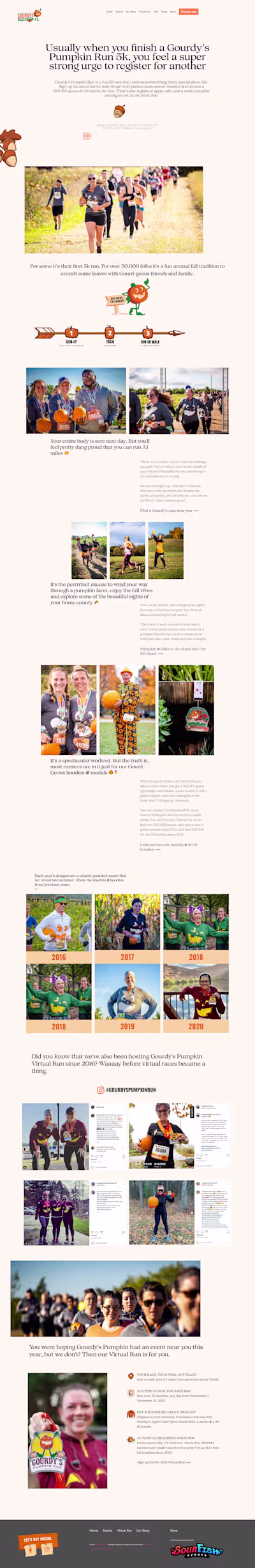 I wrote Gourdy’s homepage—part race, part ode to pumpkin season.