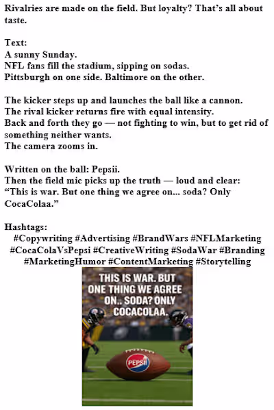 Rivalries are made on the field. But loyalty? That's pure taste