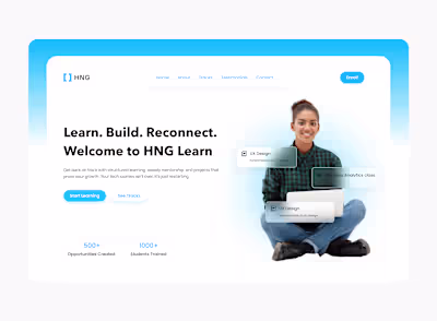 I designed this clean and engaging landing page for HNG Lear...