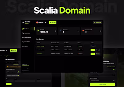 Scalia - Domain Management App A modern, high-performance we...