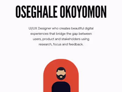 Oseghale's UI/UX Portfolio