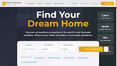 Elite Properties - Luxury Real Estate Website Development