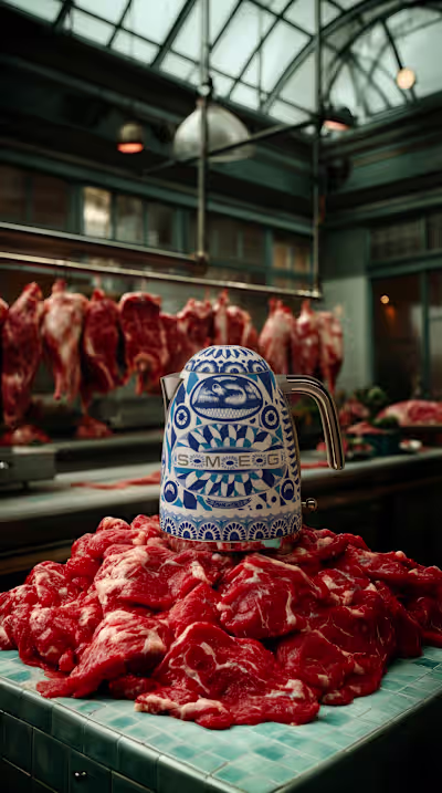 Conceptual AI Visual: SMEG × Dolce & Gabbana Kettle