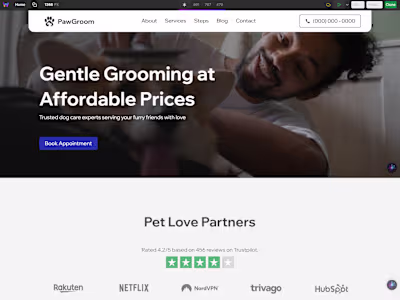 Paw Groom in Webstudio