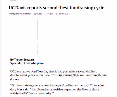 Working in fundraising communications at UC Davis was such a...