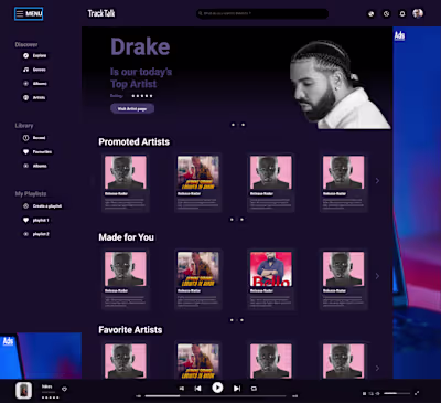 tracktalk music player | Behance :: Behance