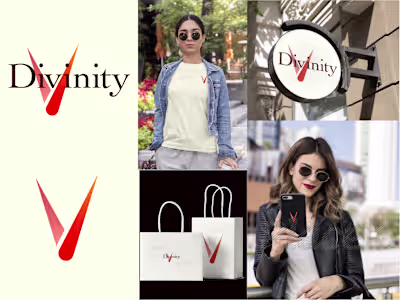 Here’s a luxury apparel brand logo for Divinity, meticulousl...