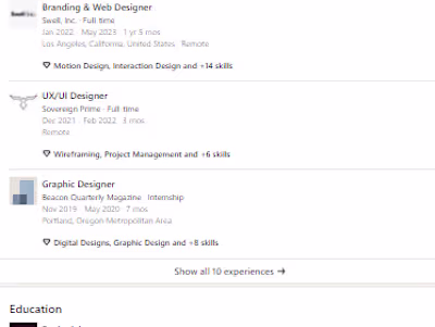 My role. LinkedIn Optimization