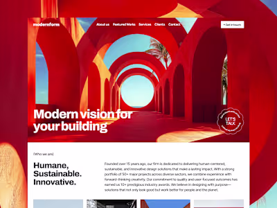 Modernform - An Architecture Agency Landing Page Design