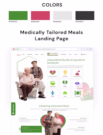 Medically Tailored Meals Landing Page Design