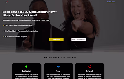 Landing Page and web development for Urgo2dj's
