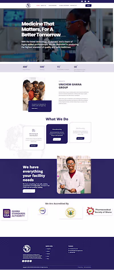 Unichem Ghana ltd Website Design