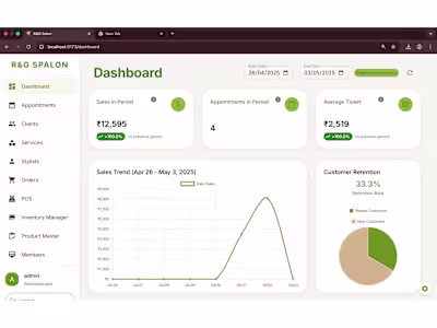 R&G Salon Management System Development