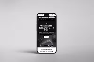 Samsung SSD landing page design