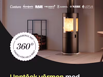 Flyers for a Mariebergs Swedish fireplace & solar pannel company