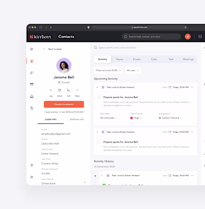 Kirrivan - Customer Relationship Management System