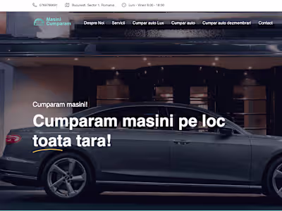 Lading page for Car Selling Company