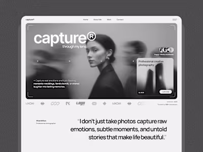 Photographer Personal Portfolio Website Design