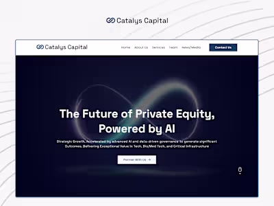 Catalys Capital Muti-Page website design and development 