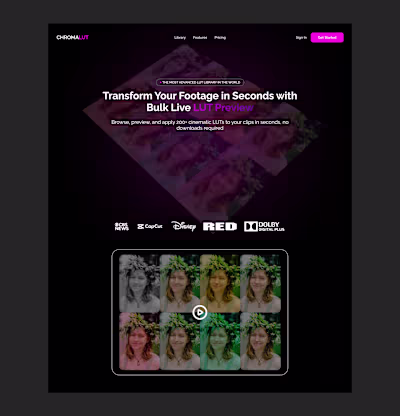 Landing Page Design for SaaS Film Platform