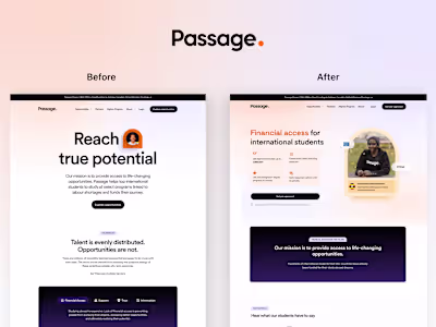 Passage Marketing Website Redesign