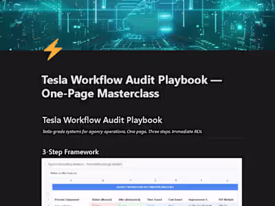 Tesla Workflow Audit Playbook — One‑Page Masterclass