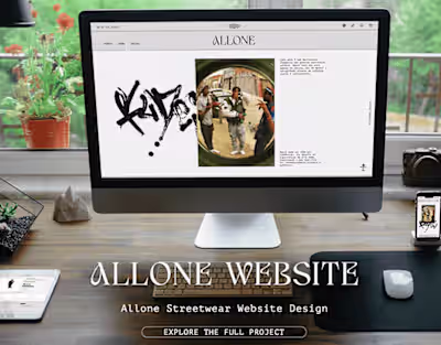Allone Streetwear | UX/UI Website Design :: Behance