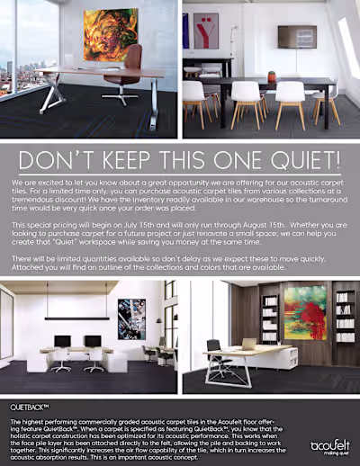 Quietback Promotion Flyer