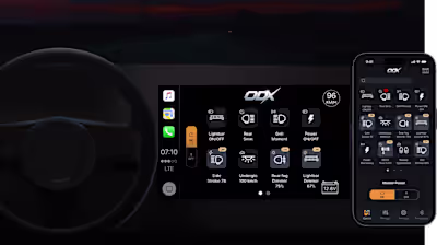 Mobile and automotive app that controls vehicle lights