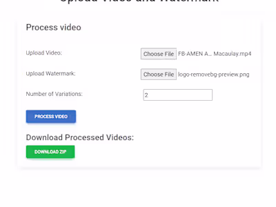 Video Processing Flask Application