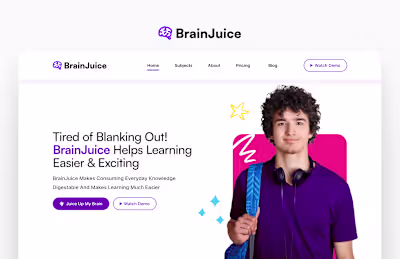 BrainJuice Landing Page Design