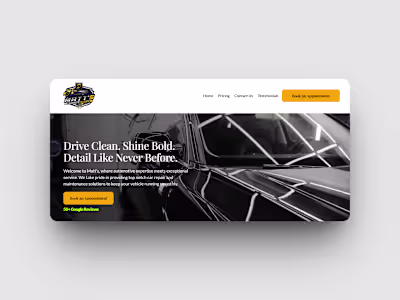 Car Detailing Website Designed a clean, modern, and mobile f...