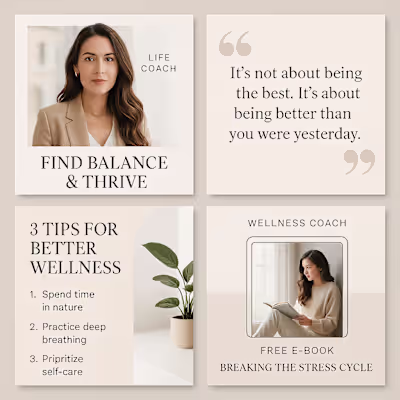 Wellness & Life Coaching Social Media Design