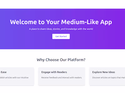 Medium like full-stack application
