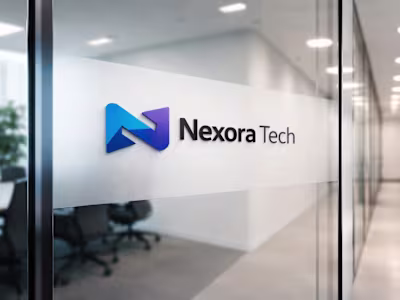 Modern Glass Door Logo Mockup