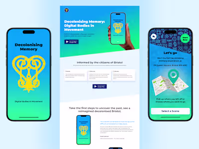 Mobile UI and Landing Page Design for Decolonising Memory
