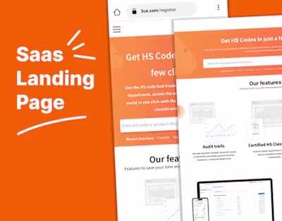 Landing page design for a streamlined SAAS tool- HS Code Finder