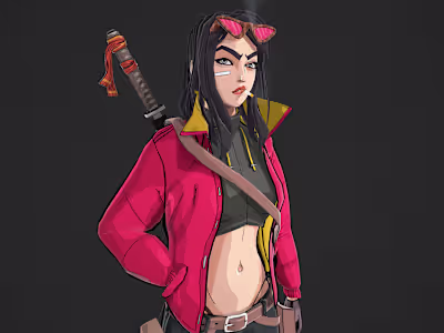 Game-Ready Anime Katana Girl